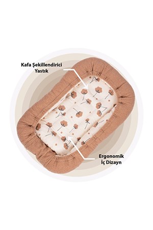 Sevi Bebe Teddy Anne Yanı Refllü Yatağı - Kahverengi 216-14