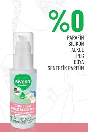 Siveno %100 Doğal Bebek Yağı Organik Jojoba Bakım Masaj Yağı Parafinsiz Bitkisel Vegan 50 ml