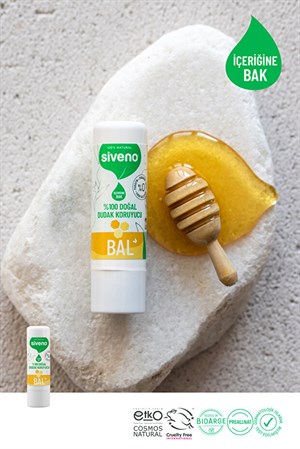Siveno %100 Doğal Dudak Koruyucu Bal Bitkisel Lipbalm Dudak Kremi Nemlendirici Parlatıcı Onarıcı 6 G