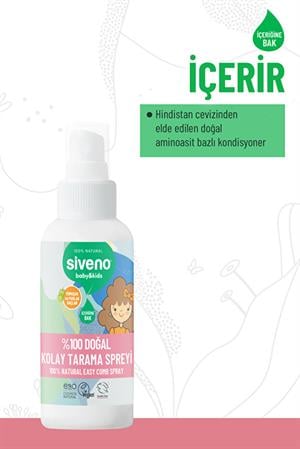 Siveno %100 Doğal Kolay Tarama Spreyi Çocuklar İçin Nemlendirici Hindistan Cevizi Yağlı 100 ml