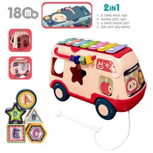 Vardem Eğitici Bul Tak ,Işıklı ve Müzikli Otobüs Karma Renk