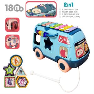 Vardem Eğitici Bul Tak ,Işıklı ve Müzikli Otobüs Karma Renk