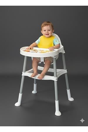 Vektör Eko Bebek Mama Sandalyesi Beyaz