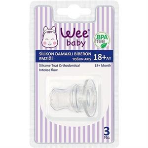 Wee Baby Silikon Damaklı Biberon Emziği No:3 Yoğun Akış 18+ay