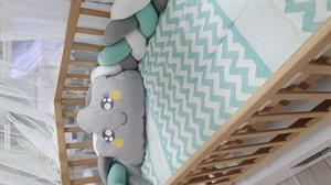 ABC Baby Zigzag 60x120 Beşik Örgülü Uyku Seti - Yeşil Beyaz