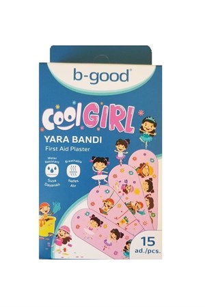 B-GOOD Cool Girl Kız Çocuk Yara Bandı 15li
