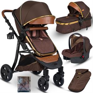 Baby Home 985 Rider Elit 6 İn 1 Çift Yönlü Travel Sistem Bebek Arabası - Kahve