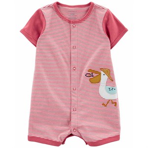 Carters Erkek Bebek Çizgi Desenli Kısa Tulum