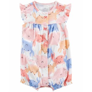 Carters Kız Bebek Yengeç Desenli Kısa Tulum