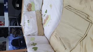 Coolbaby Ayı Desenli 60x120 Beşik Uyku Seti - Bej Beyaz