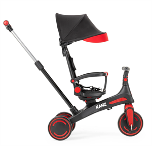Kanz Trail PRO 5 in 1 Katlanır 3 Tekerlekli Bisiklet - Kırmızı
