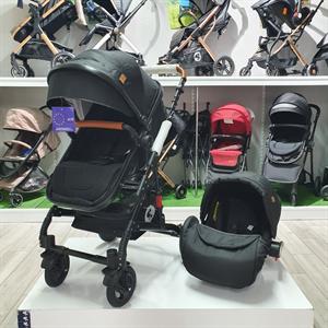 Lorelli Alba Çift Yönlü Amortisörlü Travel Sistem Bebek Arabası - Siyah (Outlet)
