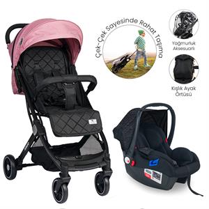 Lorelli Fiorano Kabin Boy & Travel Set Bebek Arabası - Rose Quartz