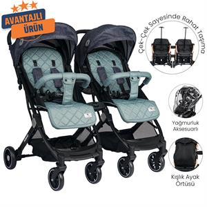 Lorelli Fiorano New Kabin Boy İkiz Bebek Arabası - Trooper