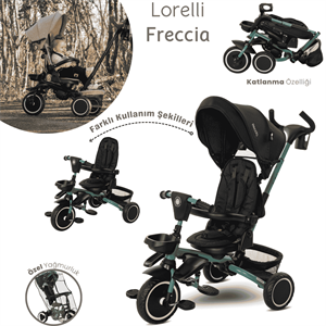 Lorelli Freccia Katlanabilir Çift Yönlü Üç Tekerlekli Bisiklet -Black Green