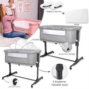 Lorelli Milano 2 in 1 Anne Yanı Beşik - Grey