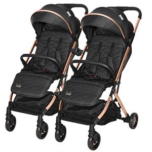 Lorelli Myla Ayrılıp Birleşebilen Kabin Set İkiz Bebek Arabası - Black