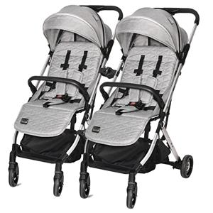 Lorelli Myla Ayrılıp Birleşebilen Kabin Set İkiz Bebek Arabası - Grey