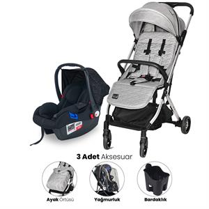 Lorelli Myla Kabin Boy & Travel Set Bebek Arabası - Grey