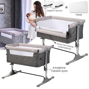 Lorelli Sleep N Care Anne Yanı Beşik - Grey Elephant