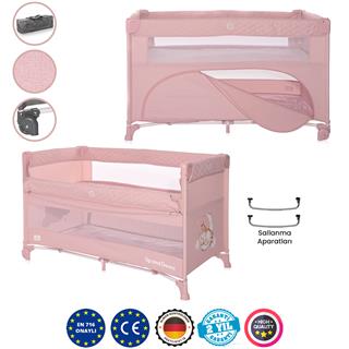 Lorelli Up And Down Anne Yanı Park Yatak - Mellow Rose Sleeping Animals 