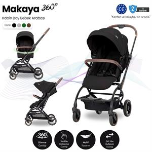 Lorelli MAKAYA 360 Dönebilen Kabin Tipi Bebek Arabası - Black