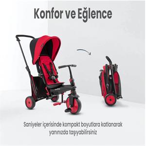 Smartrike STR3 5 in 1 Üç Tekerlekli Katlanır Bisiklet - Red