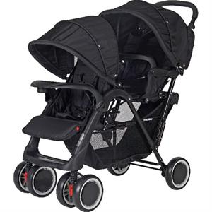 Sunny Baby 9024 Orbis Arka Arkaya İkiz Bebek Arabası - Siyah 