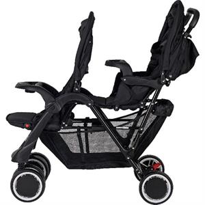 Sunny Baby 9024 Orbis Arka Arkaya İkiz Bebek Arabası - Siyah 