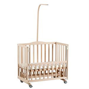 Tahterevalli Mika Ahşap Naturel Anne Yanı Beşik 3 Kademeli Lüx Bebek Beşiği - 50x90