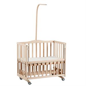 Tahterevalli Mika Ahşap Naturel Anne Yanı Beşik 3 Kademeli Lüx Bebek Beşiği - 50x90