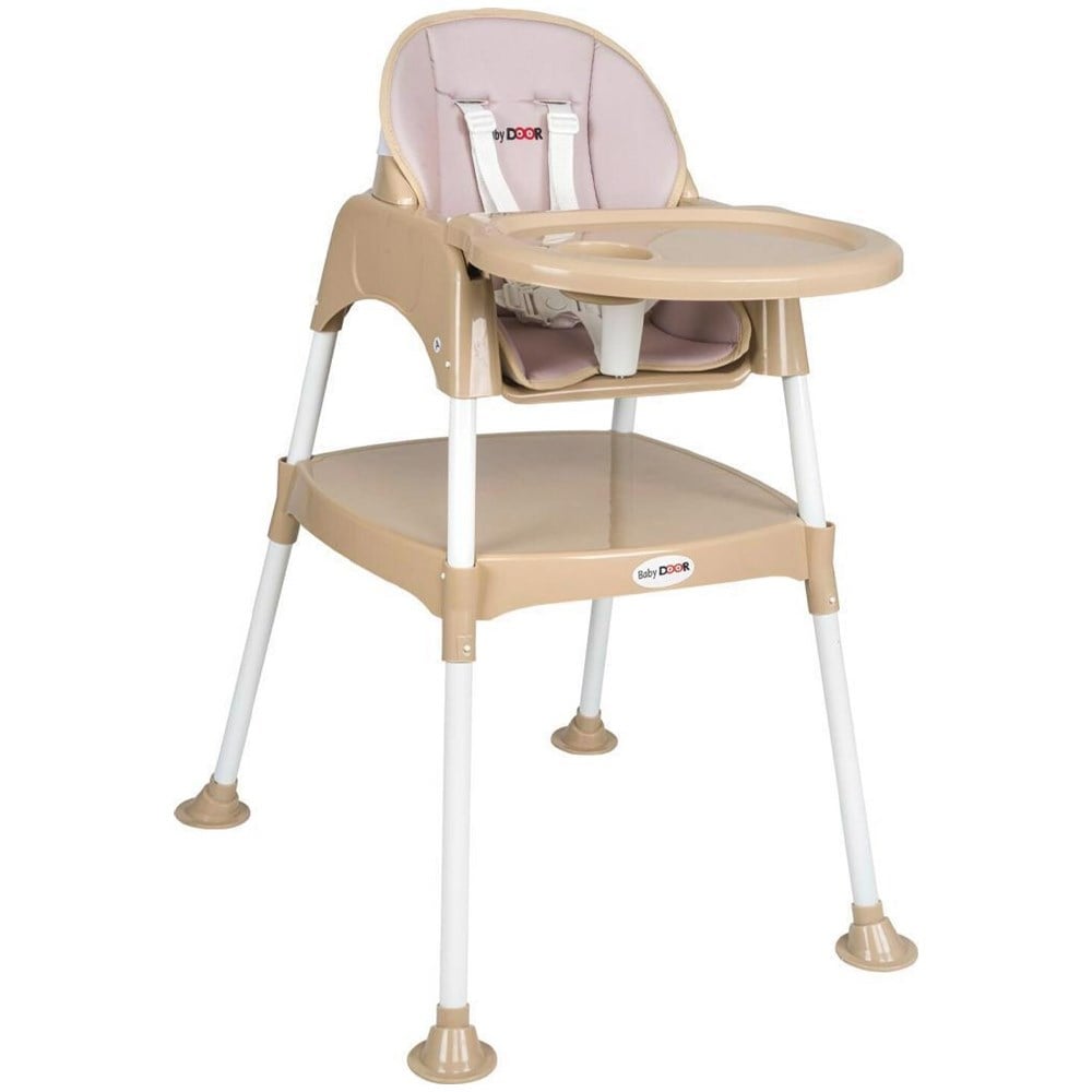 Babydoor Bambu Çalışma Masalı Pedli Mama Sandalyesi 3 in 1 - Bej