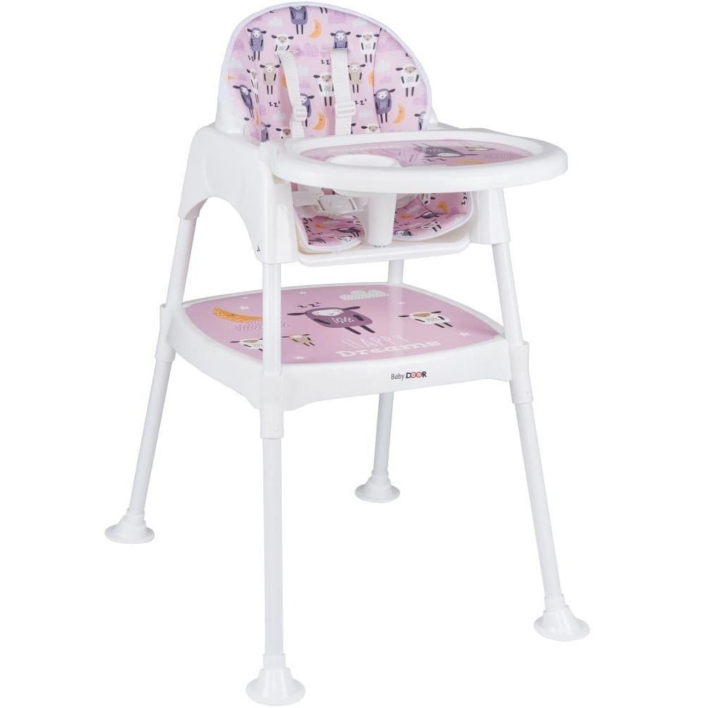 Babydoor Kuzu Çalışma Masalı Pedli Mama Sandalyesi 3 In 1 - Pembe