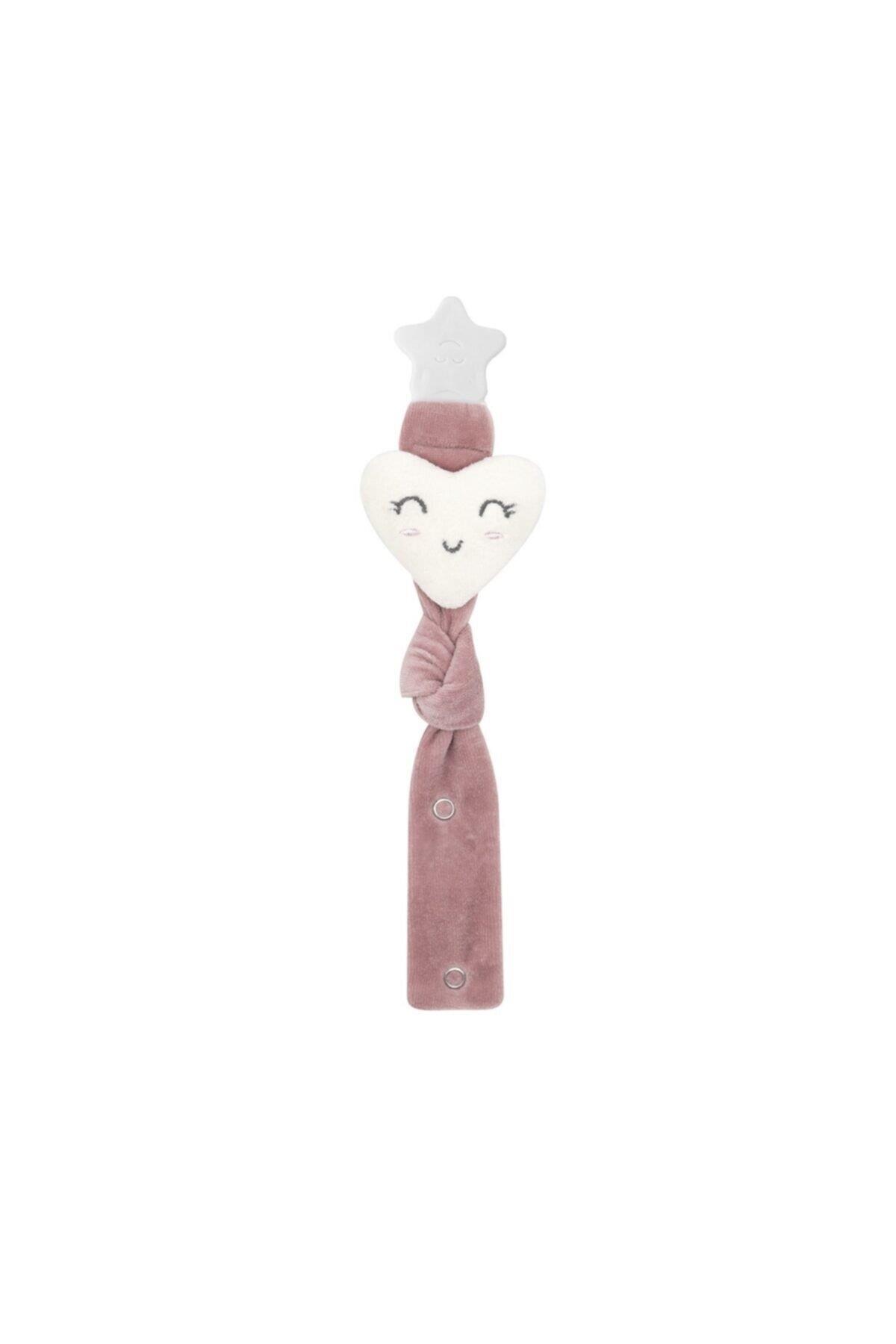 Babyjem Emzik Tutacağı Kalp Desen Gül Kurusu 743