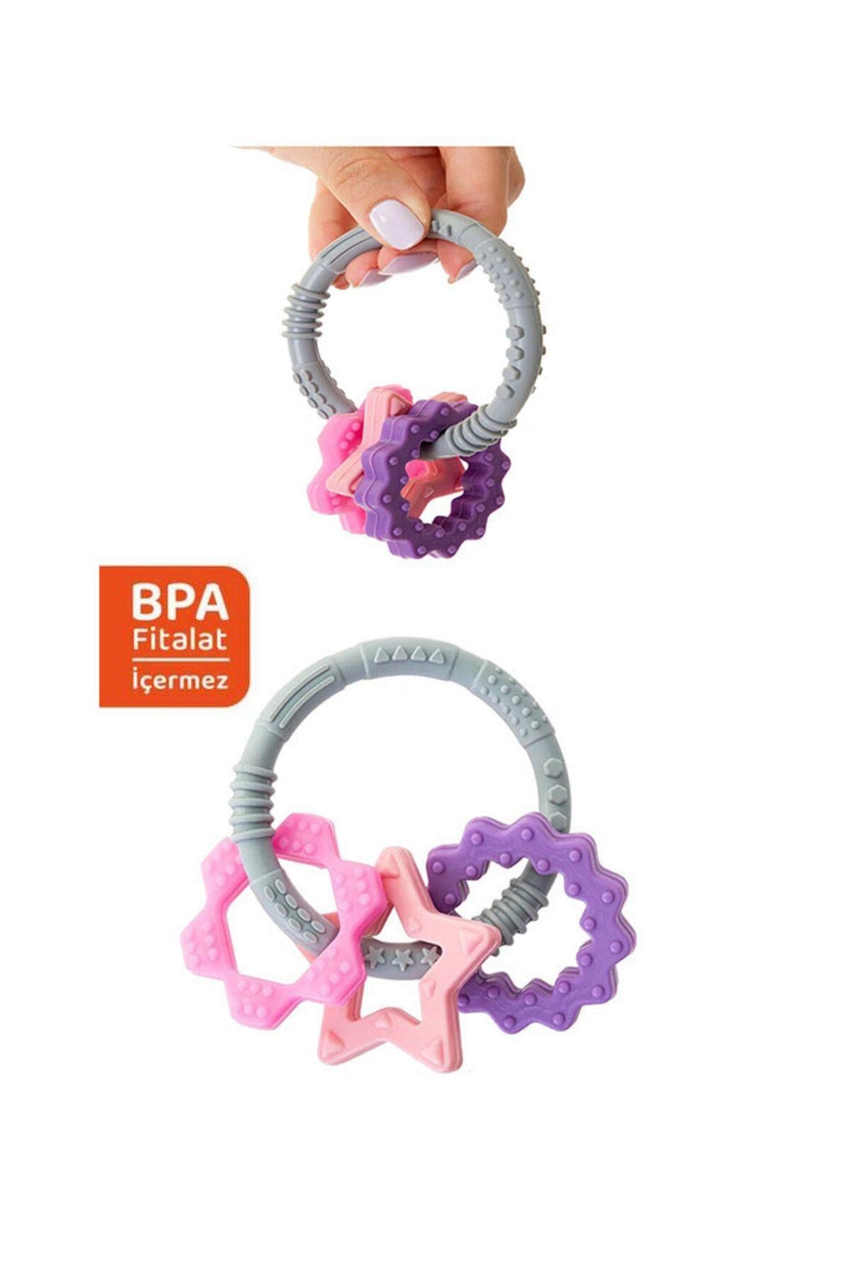 Babyjem Silikon Halka Diş Kaşıyıcı /Pembe 807