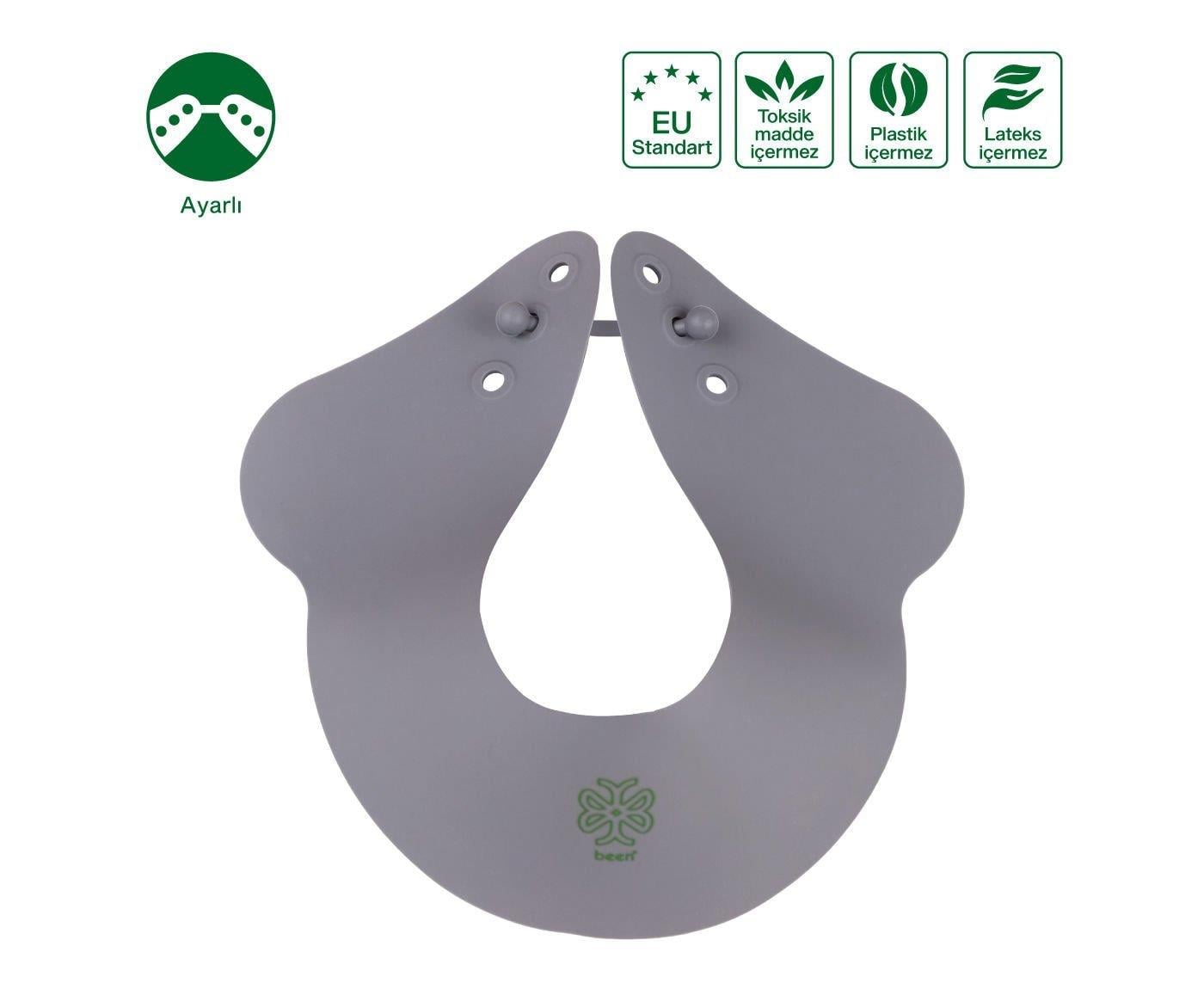 Been Sılıcone Baby Shower Cap Bath Vısor/silikon Banyo Siperliği Gri