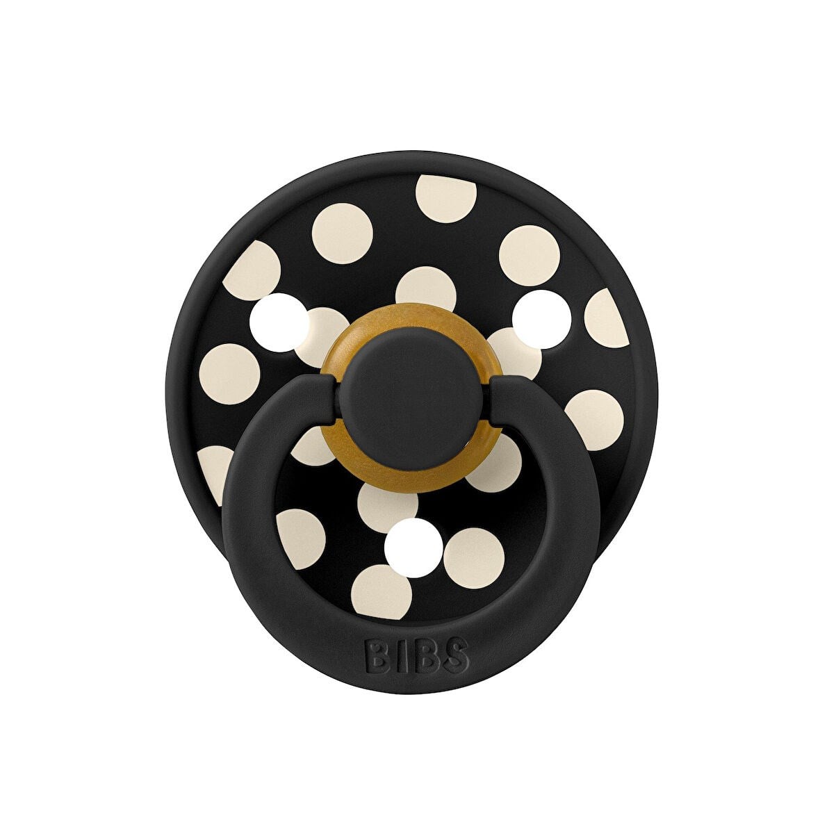 Bibs Studio Polka Big Emzik-Black Ivory 0-6ay