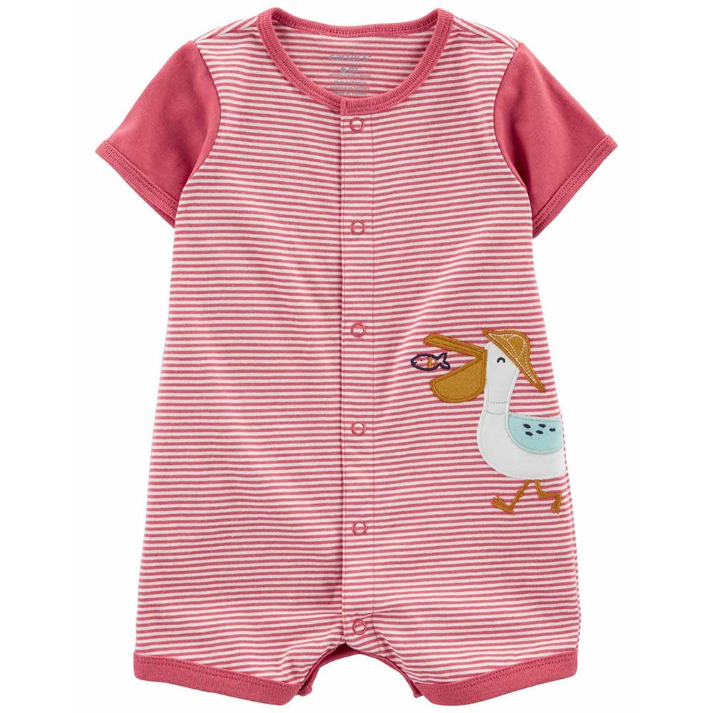 Carter's Erkek Bebek Çizgi Desenli Kısa Tulum