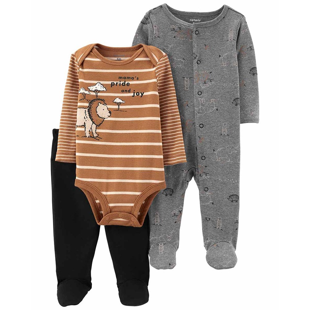 Carter's Erkek Bebek Tulum Body Pantolon Gri