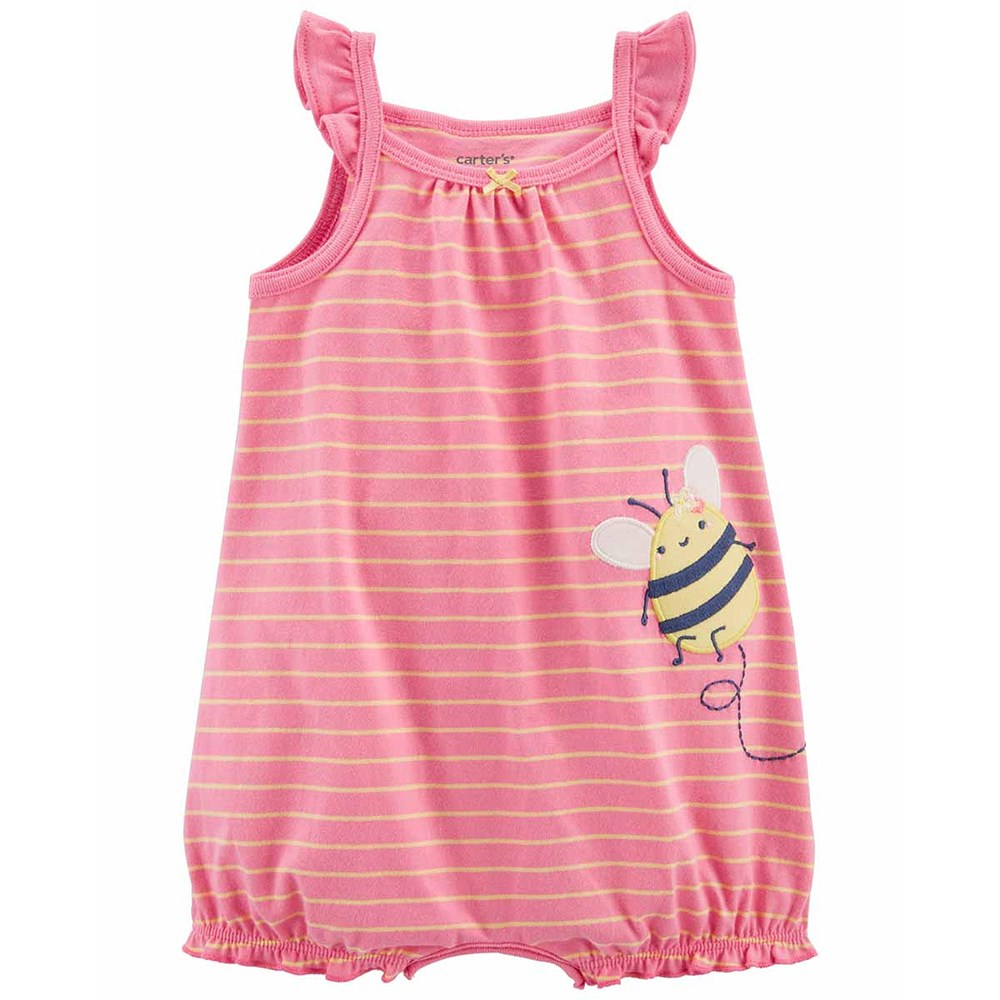 Carter's Kız Bebek Arı Desenli Kısa Tulum Pembe