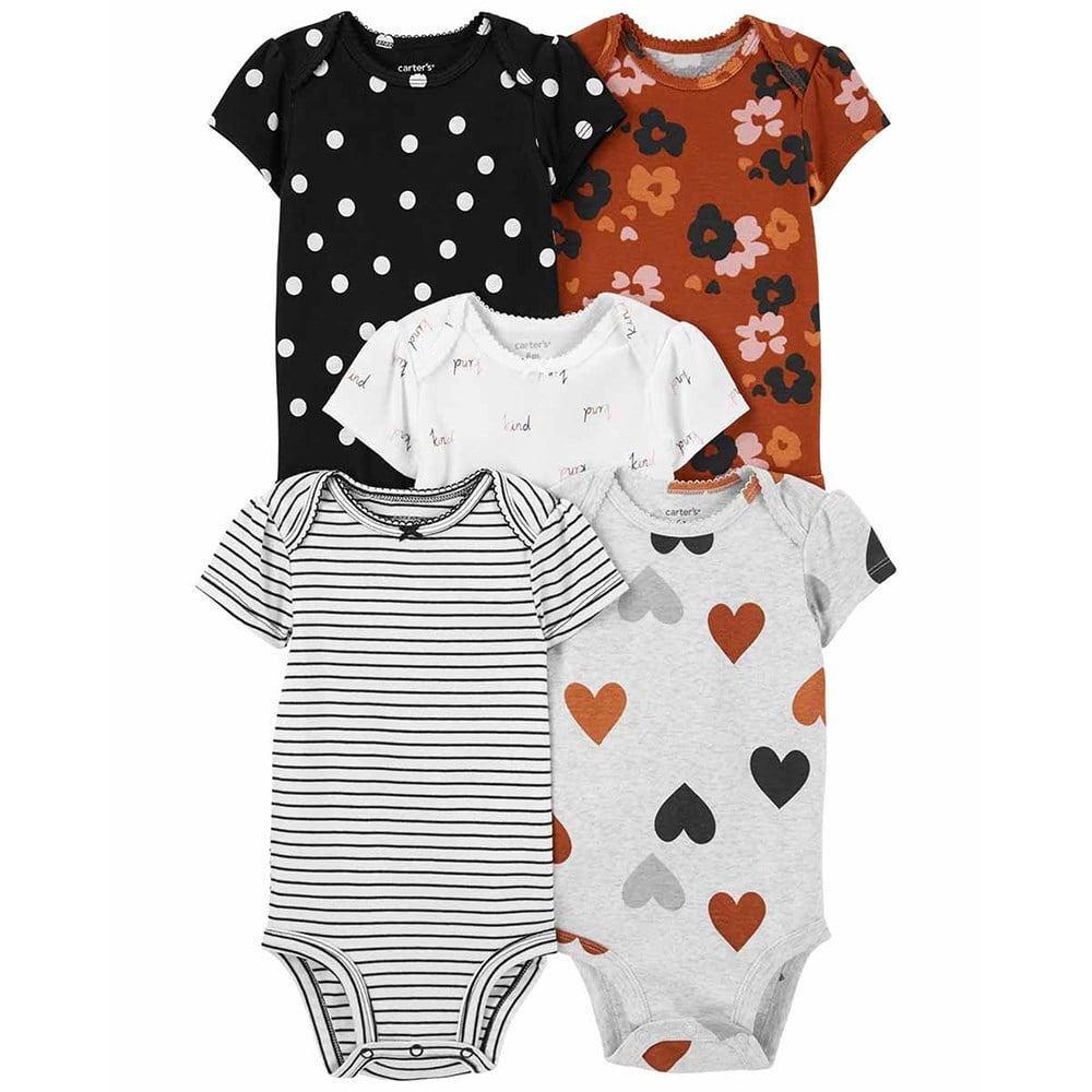 Carter's Kız Bebek Kolsuz Body Set Kolsuz 5'li Paket