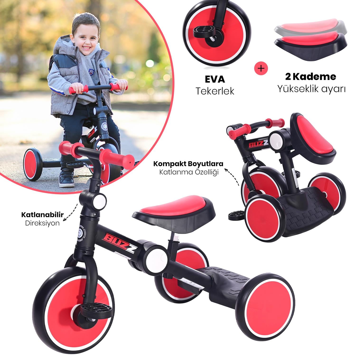 Lorelli Buzz Üç Tekerlekli Bisiklet - Kırmızı
