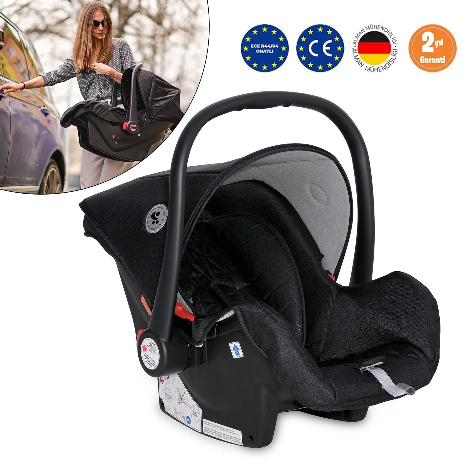 Lorelli Comet Ana Kucağı Bebek Oto Koltuğu Puseti - Black Diamonds