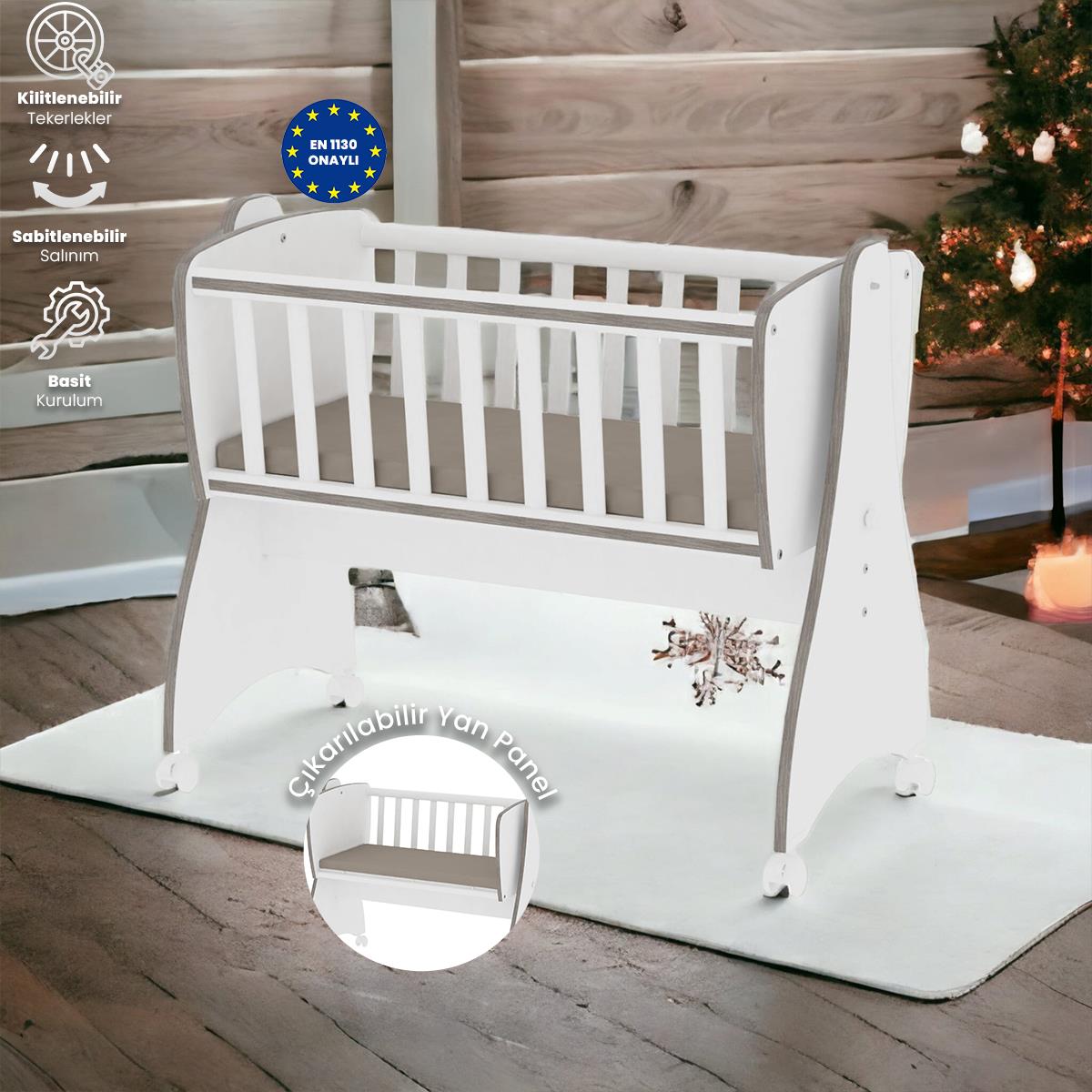Lorelli First Dream Anne Yanı Beşik - White&Coffee