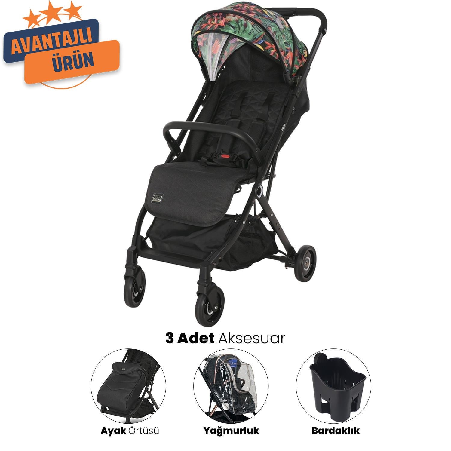 Lorelli Myla Kabin Boy Bebek Arabası - Flowers Tropical