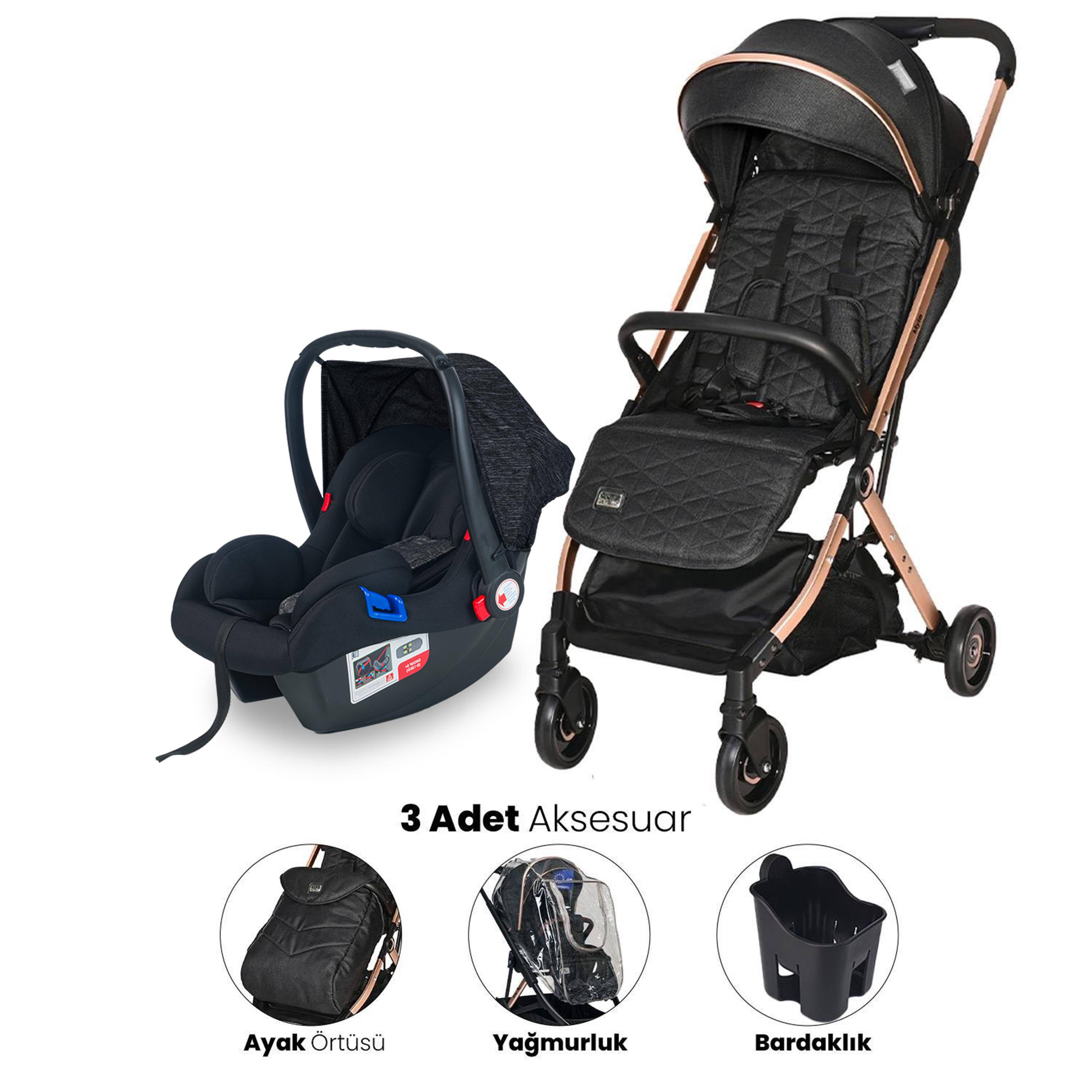 Lorelli Myla Kabin Boy & Travel Set Bebek Arabası - Black