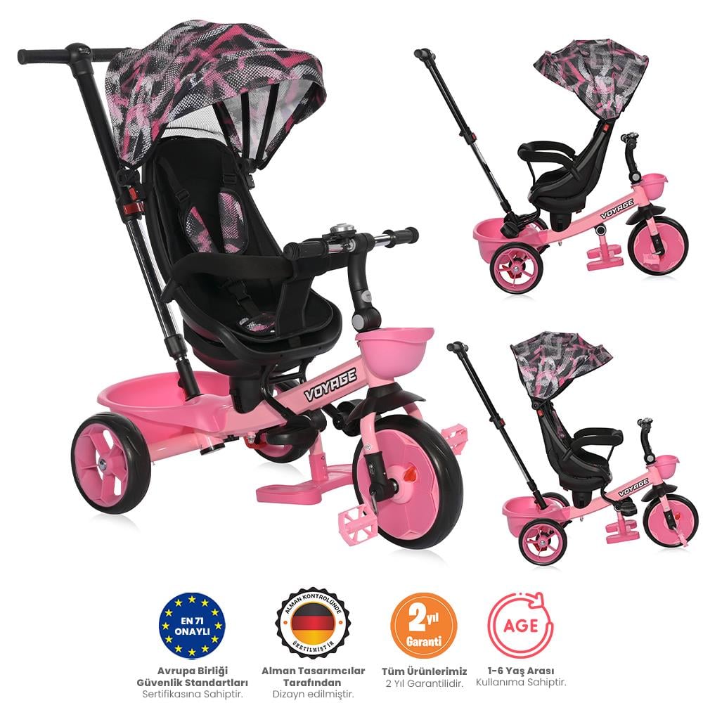 Lorelli Voyage Üç Tekerlekli Bisiklet - Pembe