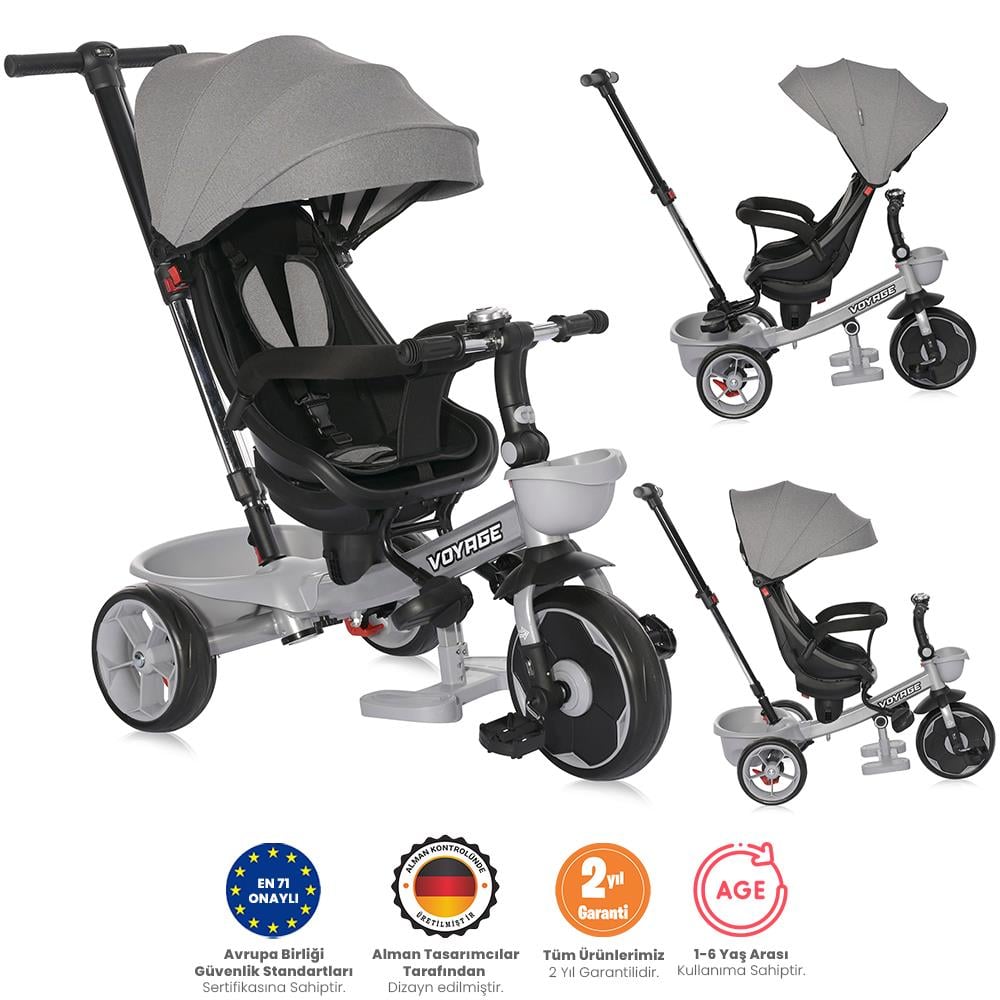 Lorelli Voyage Üç Tekerlekli Bisiklet - Gri