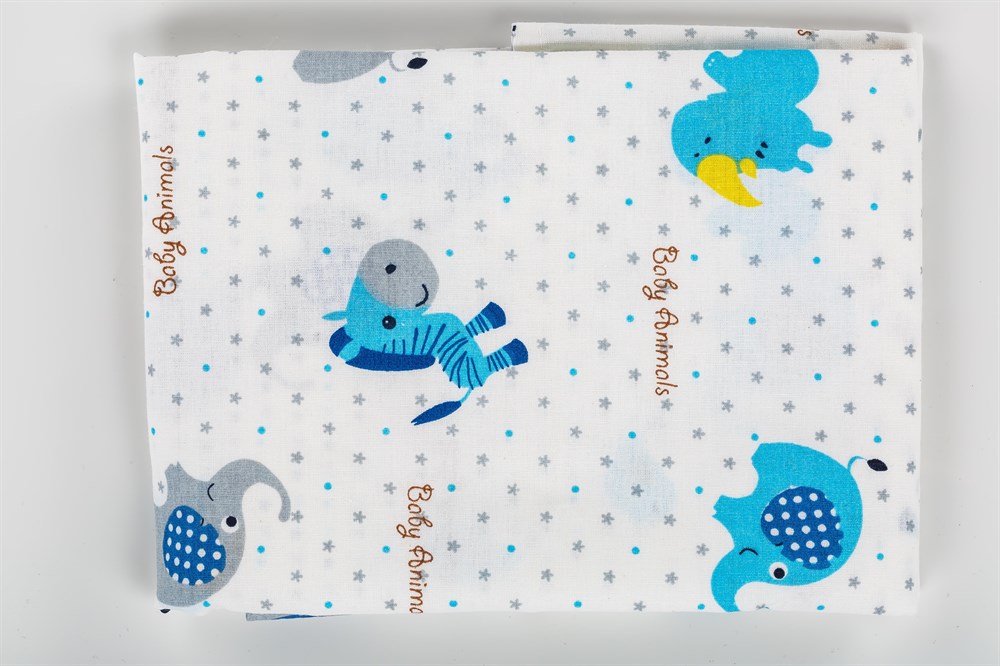 Moje Emzirme Örtüsü Zebra Safari Desen Mavi
