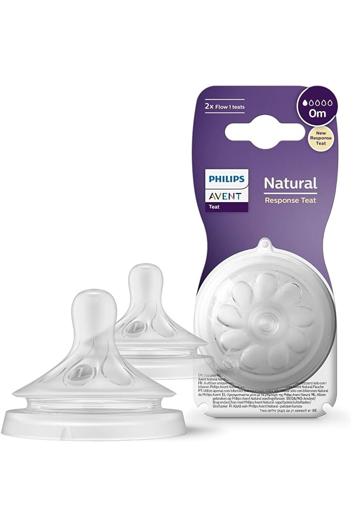 Philips Avent Natural Response 2'li Biberon Emziği, 1 Numara, 0 Ay+
